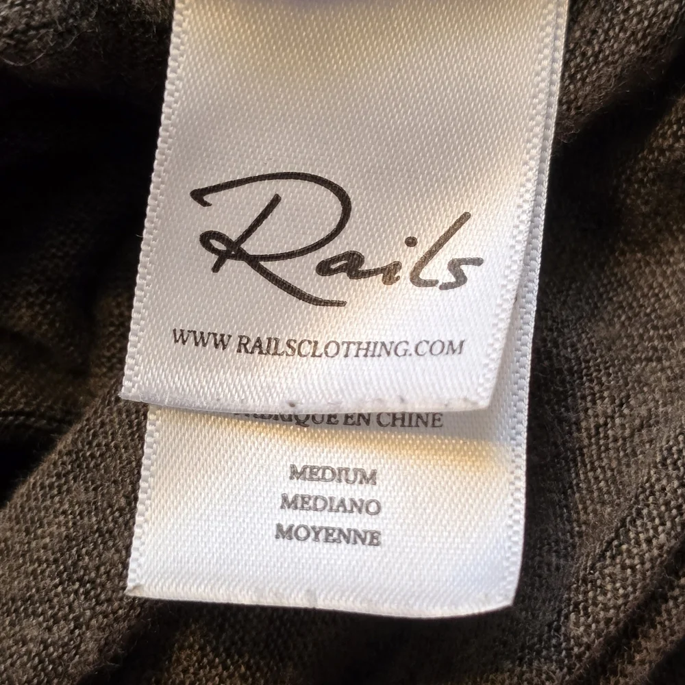 Rails Cara Spotted Military Linen Blend Tee Size Medium